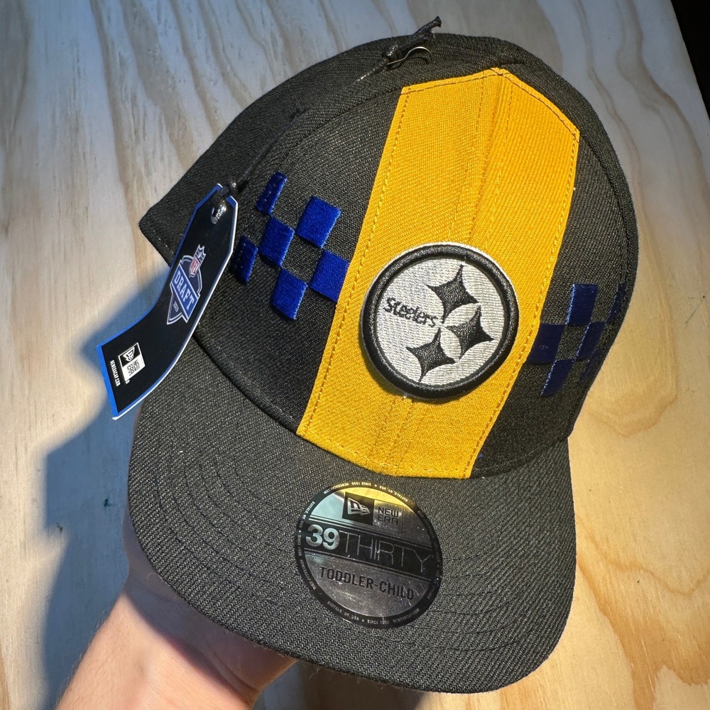 New Era Pittsburgh Steelers 2019 NFL Draft 39THIRTY Hat Toddler Child Black Gold